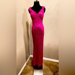 Mac Duggal magenta long gown
